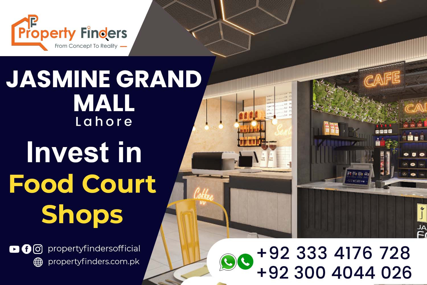 Jasmine Grand Mall Lahore Food Court Shops - Property Finders
